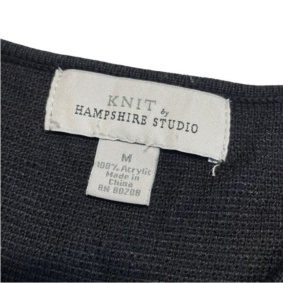 Knit by Hampshire Studio Cold Shoulder Top Black Misses Size Medium - Picture 4 of 4
